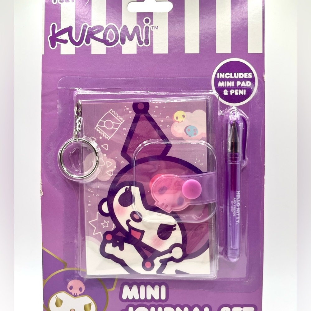 Kuromi Mini Journal and Gel Pen Keychain